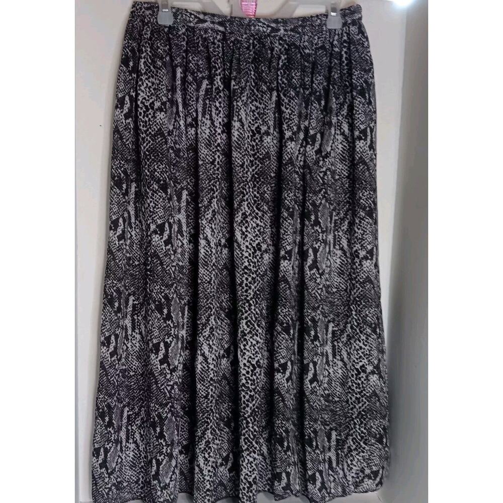 Cathy Daniels Women's Lined Skirt Snakeskin Print Elastic Wasteband 1X
